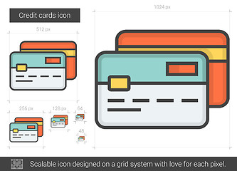 Image showing Credit cards line icon.