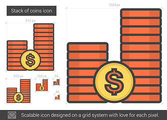 Image showing Stack of coins line icon.