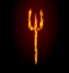 Image showing Concept Fire Trident on Black Background