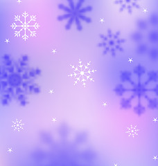 Image showing Winter Wallpaper with Snowflakes, Blurred Banner