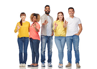 Image showing international group of happy people showing ok