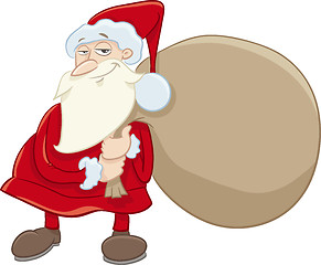 Image showing santa and gifts cartoon