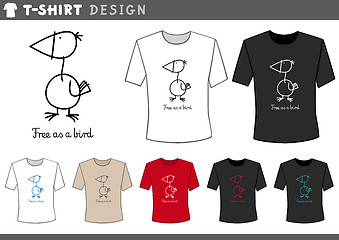 Image showing t shirt design with funny bird