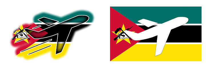 Image showing Nation flag - Airplane isolated - Mozambique