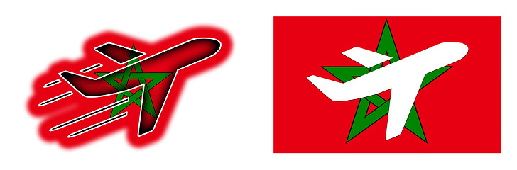 Image showing Nation flag - Airplane isolated - Morocco