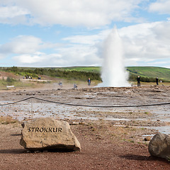 Image showing Strokkur eruption in the Geysir area, Iceland