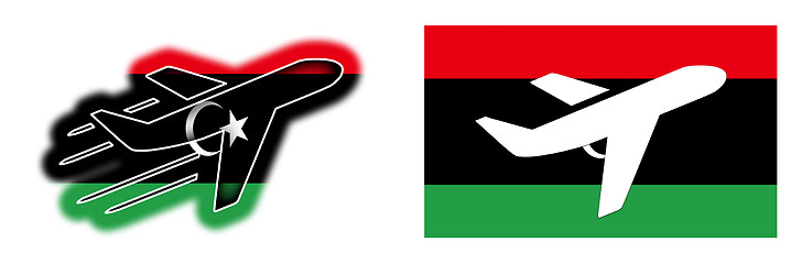 Image showing Nation flag - Airplane isolated - Libya