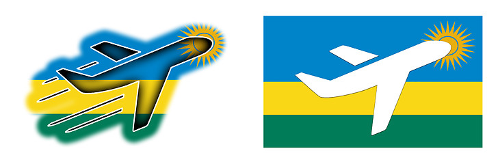 Image showing Nation flag - Airplane isolated - Rwanda