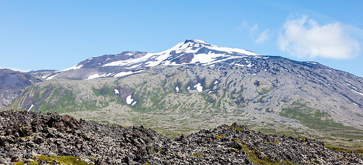 Image showing Snaefellsjokull volcano, in the Snaefellsnes peninsula, west Ice