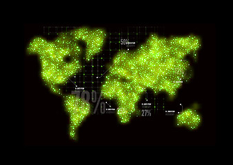 Image showing Map of the world in the form circles. Vector