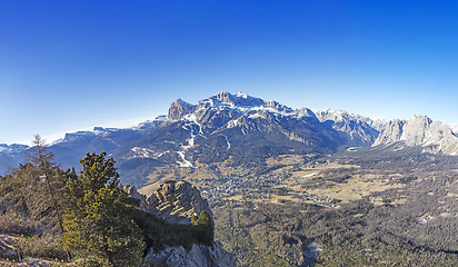 Image showing Panoramic view of Dolomites mountains around Cortina d Ampezzo I