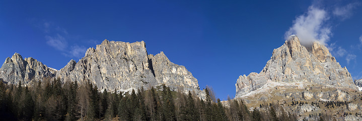 Image showing Panoramic view of Dolomites mountains around Cortina d Ampezzo I