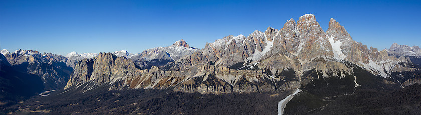 Image showing Panoramic view of Dolomites mountains around Cortina d Ampezzo I