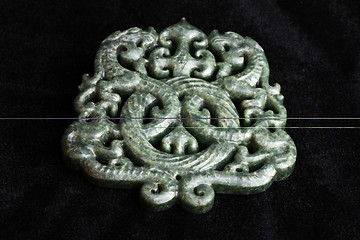 Image showing Chinese ancient jade carving art