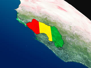 Image showing Flag of Guinea from space