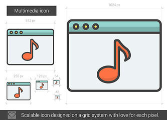 Image showing Multimedia line icon.