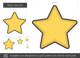 Image showing Music star line icon.