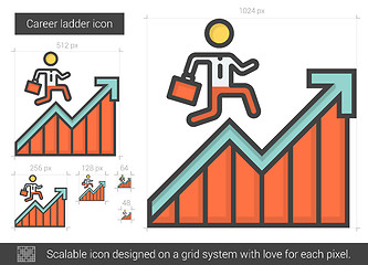 Image showing Career ladder line icon.