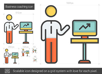 Image showing Business coaching line icon.