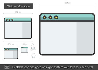 Image showing Web window line icon.