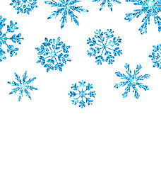 Image showing Winter Background with Blue Snowflakes for New Year