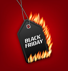 Image showing Sale Discount with Fire Flame for Black Friday