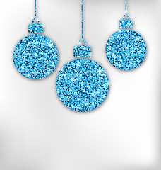 Image showing Christmas Balls with Sparkle Surface