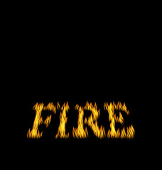 Image showing Fire Flame Font Isolated on Black Background