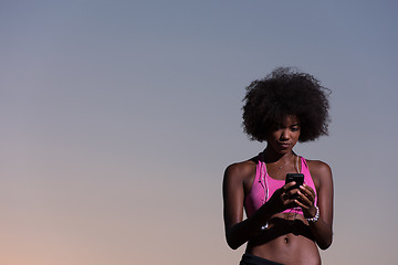 Image showing young african american woman in nature