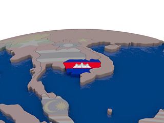 Image showing Cambodia with flag