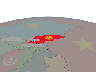 Image showing Kyrgyzstan with flag