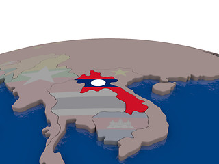 Image showing Laos with flag