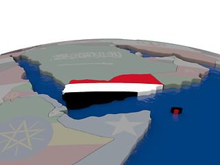 Image showing Yemen with flag