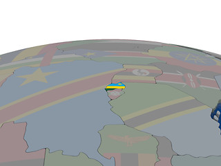 Image showing Rwanda with flag