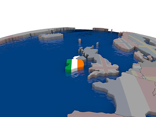 Image showing Ireland with flag