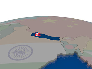 Image showing Nepal with flag