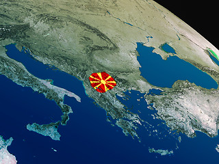 Image showing Flag of Macedonia from space