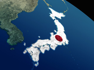 Image showing Flag of Japan from space