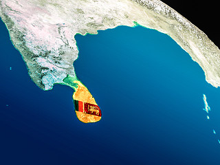 Image showing Flag of Sri Lanka from space