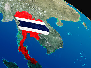 Image showing Flag of Thailand from space