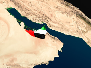 Image showing Flag of United Arab Emirates from space