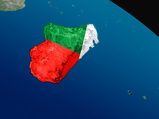 Image showing Flag of Madagascar from space