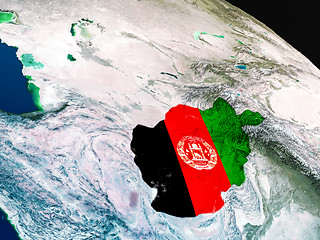 Image showing Flag of Afghanistan from space