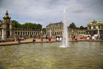 Image showing DRESDEN, GERMANY – AUGUST 13, 2016: Tourists walk and visit Dr