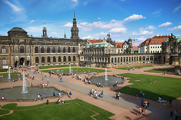 Image showing DRESDEN, GERMANY – AUGUST 13, 2016: Tourists walk and visit Dr