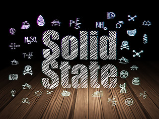 Image showing Science concept: Solid State in grunge dark room