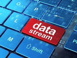 Image showing Data concept: Data Stream on computer keyboard background