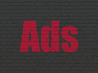 Image showing Advertising concept: Ads on wall background