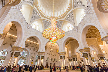 Image showing Magnificent interior of Sheikh Zayed Grand Mosque in Abu Dhabi, UAE.