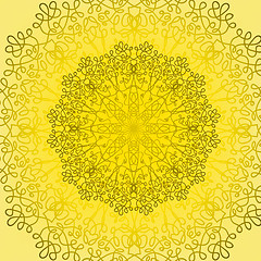 Image showing Circle Lace Ornament, Round Ornamental Geometric Pattern